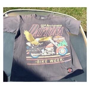 Harley Davidson VTG Daytona Single Stitch Tshirt Sz XL (READ) Black 1991 HTF